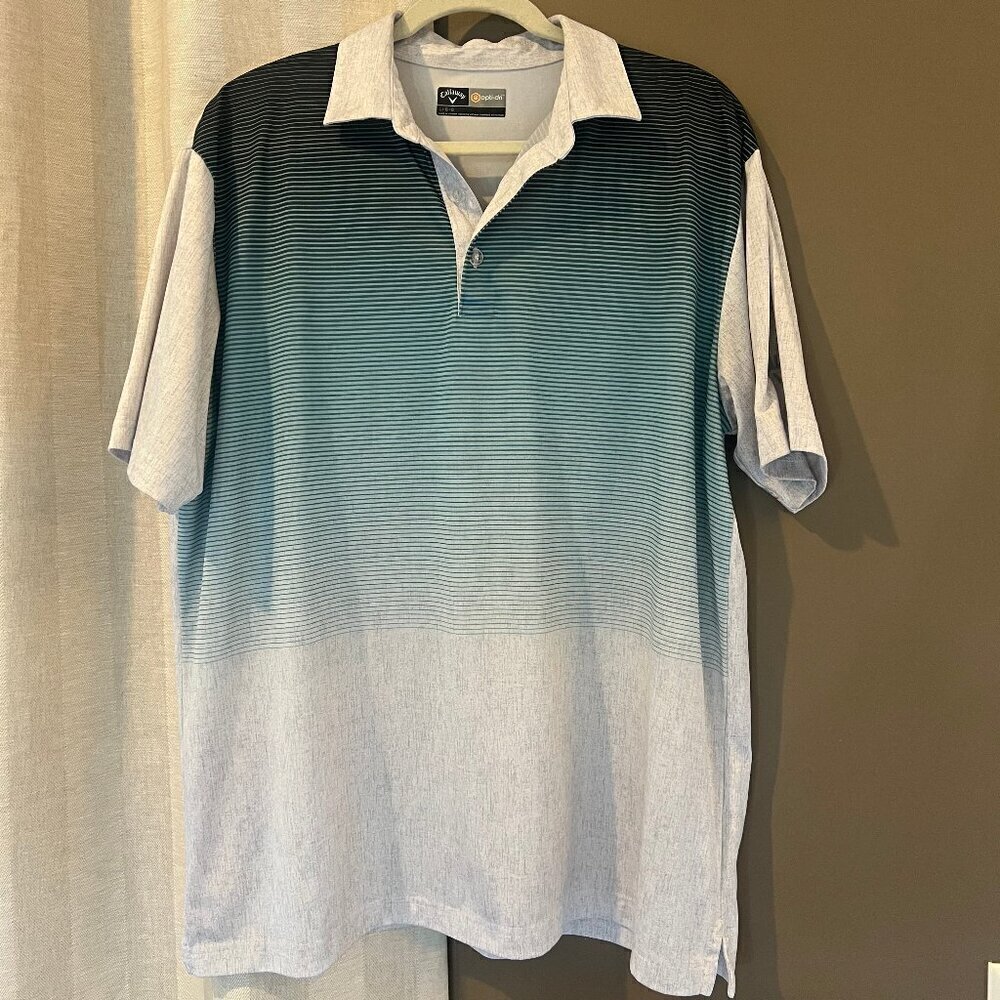 Men's Green & Gray Callaway Polo Opti Dri Golf Shirt, Men's Large